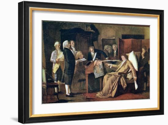 Mozart Directing His Requiem on His Deathbed-Mihaly Munkacsy-Framed Giclee Print