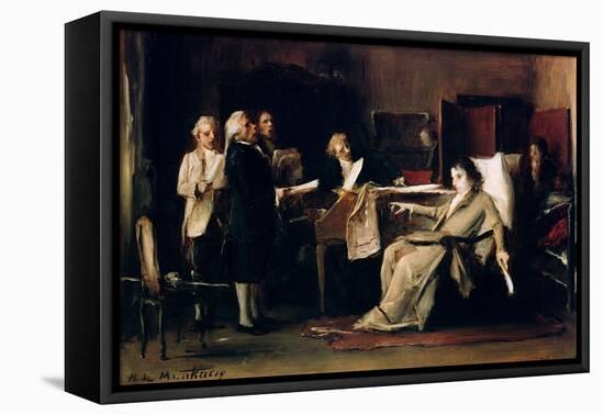 Mozart Directing His Requiem on His Deathbed-Mihaly Munkacsy-Framed Premier Image Canvas