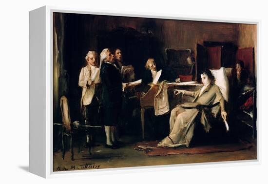 Mozart Directing His Requiem on His Deathbed-Mihaly Munkacsy-Framed Premier Image Canvas