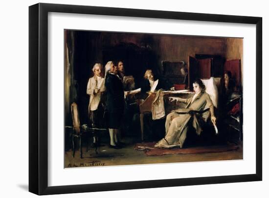 Mozart Directing His Requiem on His Deathbed-Mihaly Munkacsy-Framed Giclee Print