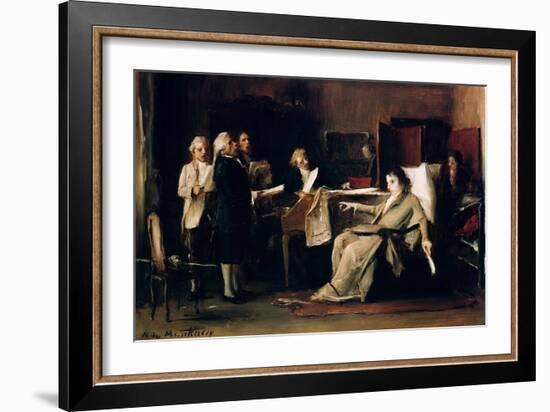 Mozart Directing His Requiem on His Deathbed-Mihaly Munkacsy-Framed Giclee Print