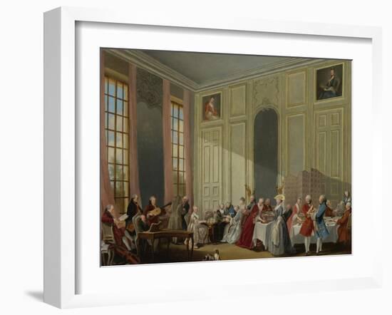 Mozart Giving a Concert in the Salon Des Quatre-Glaces at the Palais Du Temple-Michel Barthélemy Ollivier-Framed Giclee Print