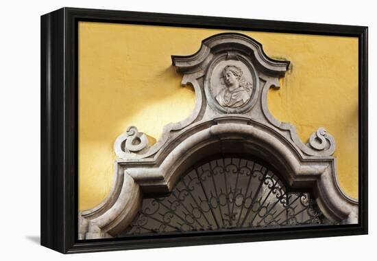 Mozart's Birthplace (Mozart Gerburtshaus), Getreidegasse, Salzburg, Austria-Julian Castle-Framed Stretched Canvas