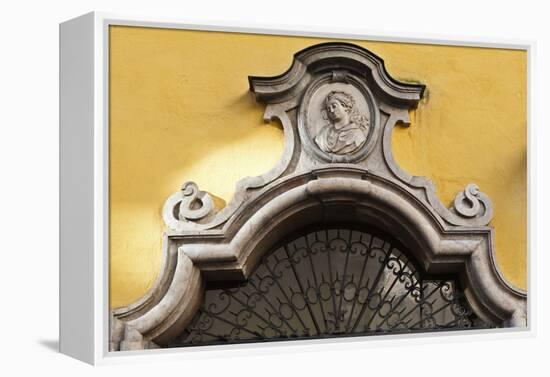 Mozart's Birthplace (Mozart Gerburtshaus), Getreidegasse, Salzburg, Austria-Julian Castle-Framed Stretched Canvas