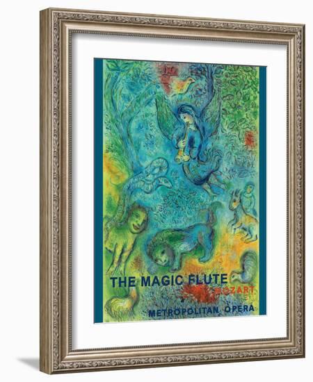 Mozart’s The Magic Flute - Metropolitan Opera - Vintage Opera Poster 1966-Marc Chagall-Framed Art Print