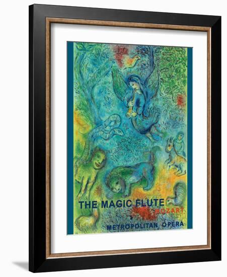 Mozart’s The Magic Flute - Metropolitan Opera - Vintage Opera Poster 1966-Marc Chagall-Framed Art Print