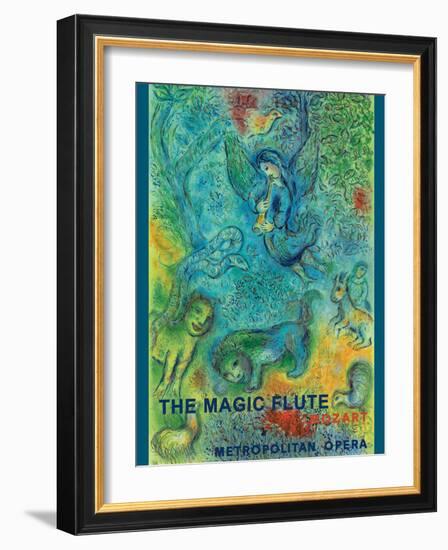 Mozart’s The Magic Flute - Metropolitan Opera - Vintage Opera Poster 1966-Marc Chagall-Framed Art Print