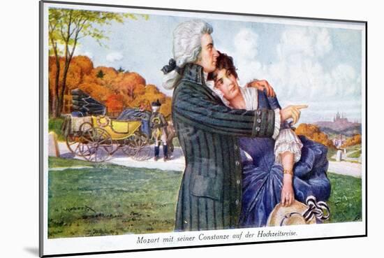 Mozart with His Wife Constanze on Their Honeymoon-null-Mounted Giclee Print