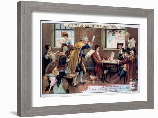 Mozart Working on His Opera the Magic Flute, 1791-null-Framed Giclee Print