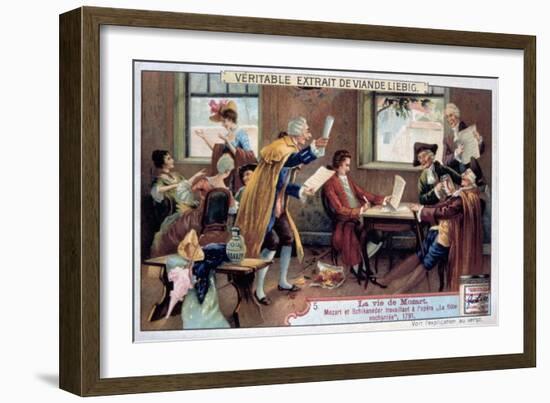 Mozart Working on His Opera the Magic Flute, 1791-null-Framed Giclee Print