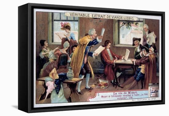 Mozart Working on His Opera the Magic Flute, 1791-null-Framed Premier Image Canvas