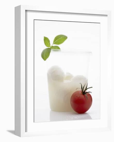 Mozzarella in Beaker, Tomato and Basil-Marc O^ Finley-Framed Photographic Print