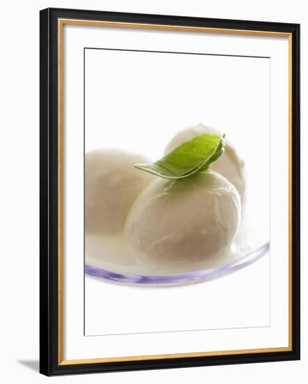 Mozzarella with Basil on Plastic Spoon-Marc O^ Finley-Framed Photographic Print