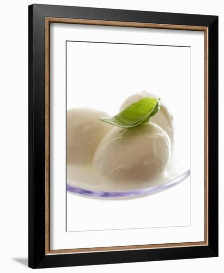 Mozzarella with Basil on Plastic Spoon-Marc O^ Finley-Framed Photographic Print