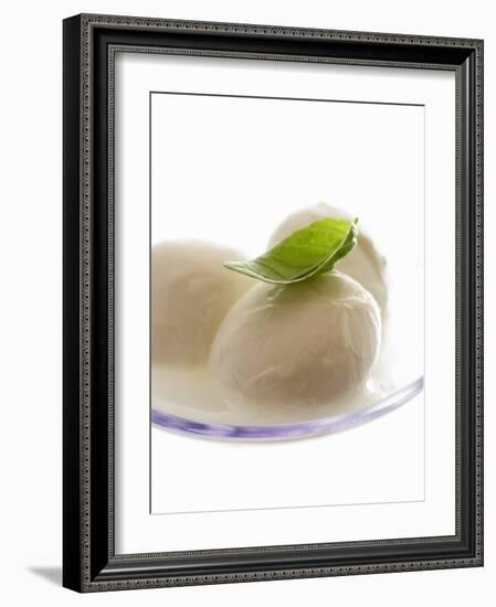 Mozzarella with Basil on Plastic Spoon-Marc O^ Finley-Framed Photographic Print