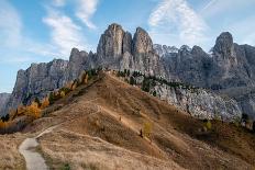 Mountain Landscape of Rocky Dolomites. Passo Gardena South Tyrol in Italy.-mpalis-Framed Photographic Print