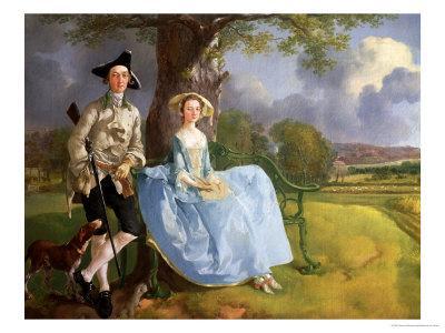 Thomas Gainsborough Mr and Mrs Andrews 1748-9 Vintage Print