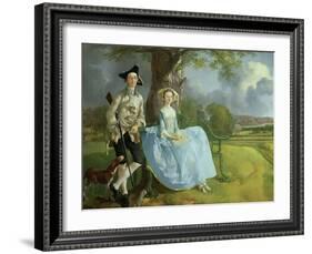 Mr. and Mrs. Andrews, circa 1748-9 (Detail)-Thomas Gainsborough-Framed Giclee Print