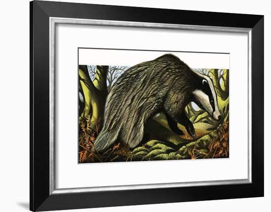 Mr and Mrs Badger at Home-David Pratt-Framed Giclee Print