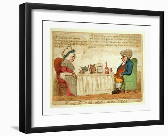 Mr. and Mrs. Bull Reflecting on the Taxes-null-Framed Giclee Print