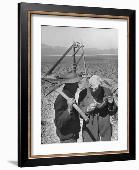 Mr. and Mrs. Conrad Hudgens Who Discovered Gold Mine in Nevada-Peter Stackpole-Framed Photographic Print