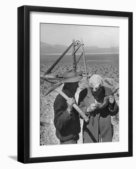 Mr. and Mrs. Conrad Hudgens Who Discovered Gold Mine in Nevada-Peter Stackpole-Framed Photographic Print