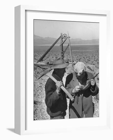 Mr. and Mrs. Conrad Hudgens Who Discovered Gold Mine in Nevada-Peter Stackpole-Framed Photographic Print