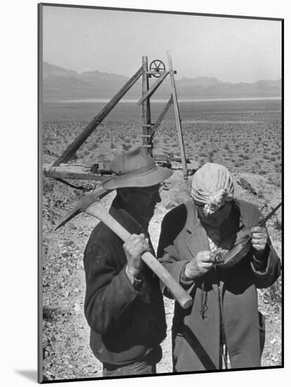 Mr. and Mrs. Conrad Hudgens Who Discovered Gold Mine in Nevada-Peter Stackpole-Mounted Photographic Print