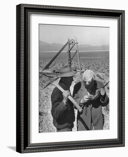 Mr. and Mrs. Conrad Hudgens Who Discovered Gold Mine in Nevada-Peter Stackpole-Framed Photographic Print