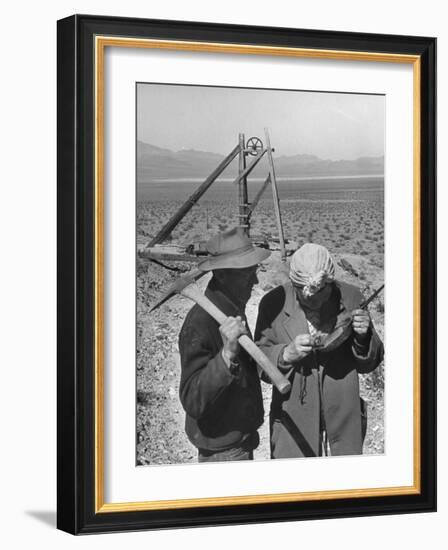 Mr. and Mrs. Conrad Hudgens Who Discovered Gold Mine in Nevada-Peter Stackpole-Framed Photographic Print