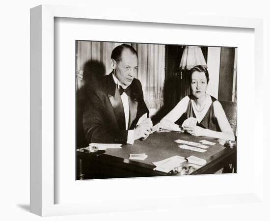 Mr and Mrs Ely Culbertson, American contract bridge players, 1931-Unknown-Framed Photographic Print