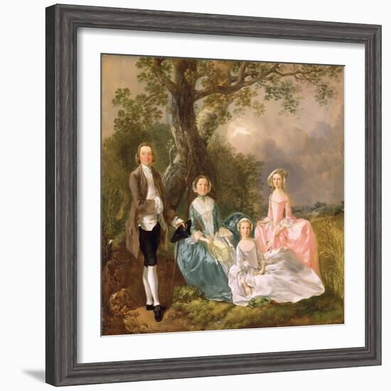 Mr and Mrs John Gravenor and their Daughters, Elizabeth and Ann-Thomas Gainsborough-Framed Giclee Print