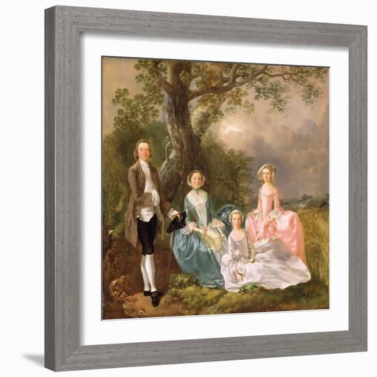 Mr and Mrs John Gravenor and their Daughters, Elizabeth and Ann-Thomas Gainsborough-Framed Giclee Print