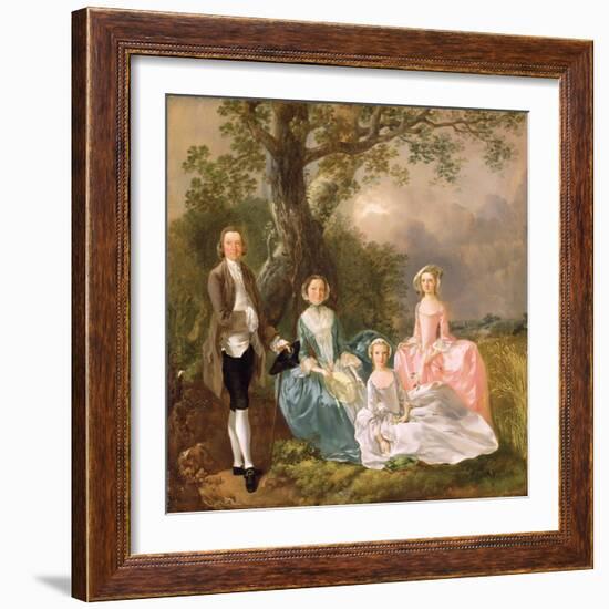 Mr and Mrs John Gravenor and their Daughters, Elizabeth and Ann-Thomas Gainsborough-Framed Giclee Print