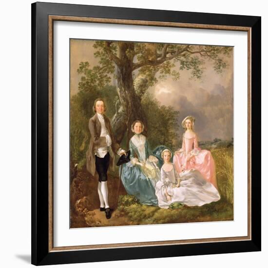 Mr and Mrs John Gravenor and their Daughters, Elizabeth and Ann-Thomas Gainsborough-Framed Giclee Print