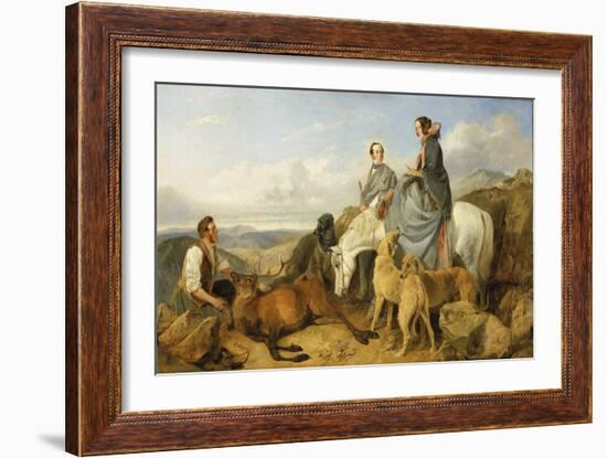 Mr. and Mrs. John Naylor with a Keeper and a Dead Stag, 1847 (Oil on Canvas)-Richard Ansdell-Framed Giclee Print