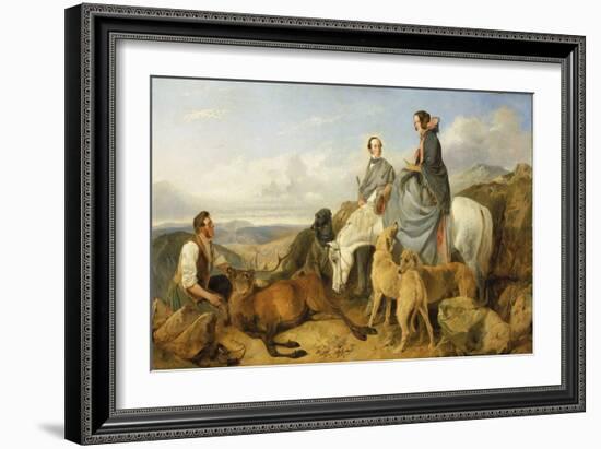 Mr. and Mrs. John Naylor with a Keeper and a Dead Stag, 1847 (Oil on Canvas)-Richard Ansdell-Framed Giclee Print