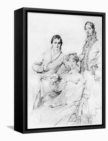 Mr and Mrs Joseph Woodhead, and Mr Henry Comber, Rome, 1816-Jean-Auguste-Dominique Ingres-Framed Premier Image Canvas