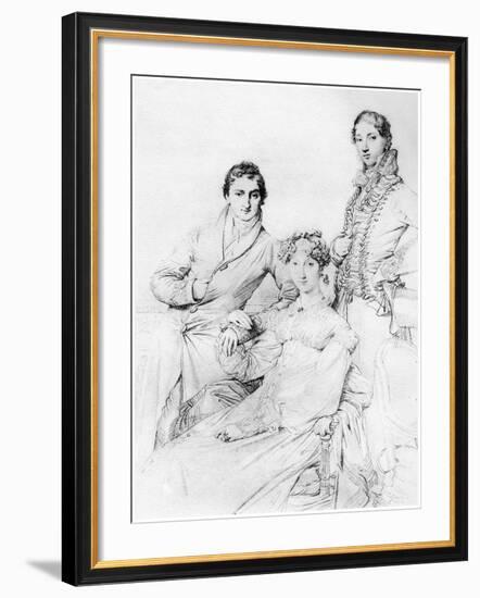 Mr and Mrs Joseph Woodhead, and Mr Henry Comber, Rome, 1816-Jean-Auguste-Dominique Ingres-Framed Giclee Print