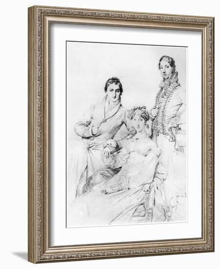 Mr and Mrs Joseph Woodhead, and Mr Henry Comber, Rome, 1816-Jean-Auguste-Dominique Ingres-Framed Giclee Print