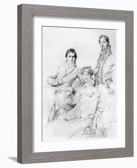 Mr and Mrs Joseph Woodhead, and Mr Henry Comber, Rome, 1816-Jean-Auguste-Dominique Ingres-Framed Giclee Print