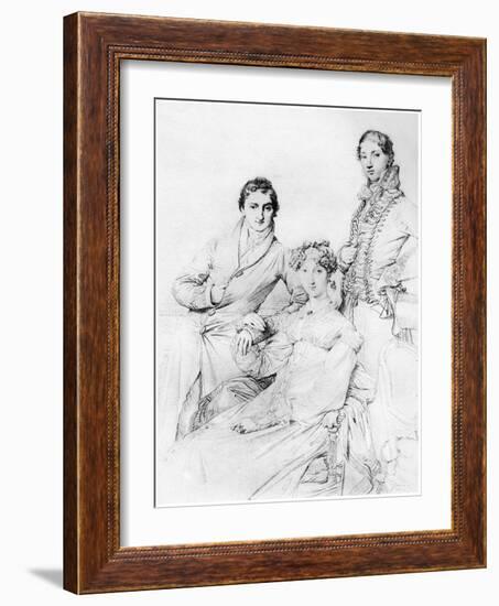 Mr and Mrs Joseph Woodhead, and Mr Henry Comber, Rome, 1816-Jean-Auguste-Dominique Ingres-Framed Giclee Print