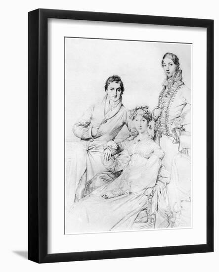 Mr and Mrs Joseph Woodhead, and Mr Henry Comber, Rome, 1816-Jean-Auguste-Dominique Ingres-Framed Giclee Print