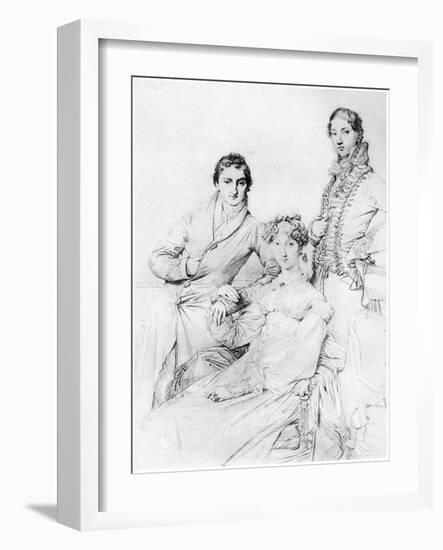 Mr and Mrs Joseph Woodhead, and Mr Henry Comber, Rome, 1816-Jean-Auguste-Dominique Ingres-Framed Giclee Print