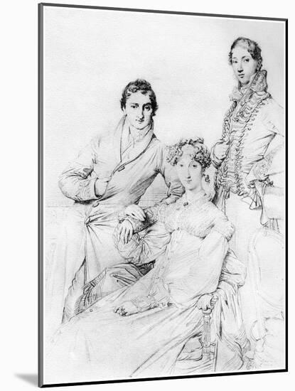 Mr and Mrs Joseph Woodhead, and Mr Henry Comber, Rome, 1816-Jean-Auguste-Dominique Ingres-Mounted Giclee Print