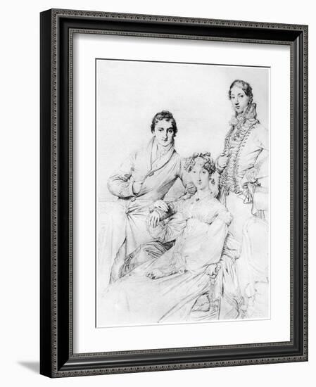 Mr and Mrs Joseph Woodhead, and Mr Henry Comber, Rome, 1816-Jean-Auguste-Dominique Ingres-Framed Giclee Print