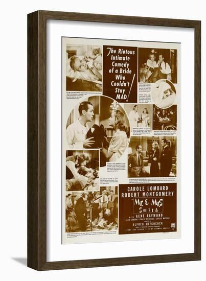 Mr. and Mrs. Smith, Robert Montgomery, Carole Lombard, 1941-null-Framed Art Print