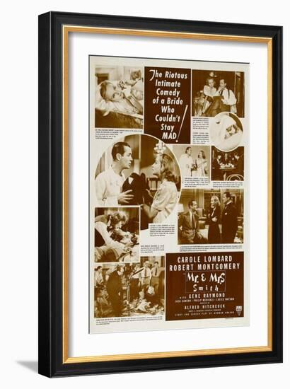 Mr. and Mrs. Smith, Robert Montgomery, Carole Lombard, 1941-null-Framed Art Print