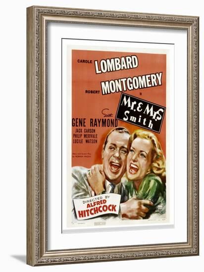 Mr. and Mrs. Smith, Robert Montgomery, Carole Lombard, 1941-null-Framed Art Print