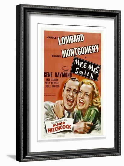 Mr. and Mrs. Smith, Robert Montgomery, Carole Lombard, 1941-null-Framed Art Print